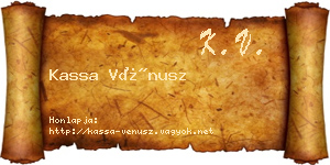 Kassa Vénusz névjegykártya